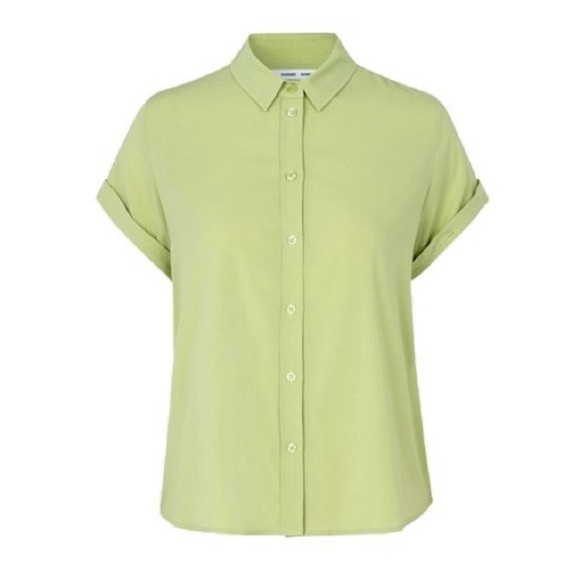 NEW Samson Samsoe Majan Short Sleeve Hampden Majan Shirt in Meadow Mist - Picture 1 of 6